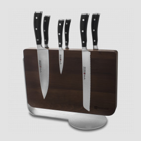 Набор кухонных ножей 6 штук на деревянной, магнитной подставке, серия Classic Ikon, WUESTHOF, Золинген, Германия, Наборы ножей 6 предметов