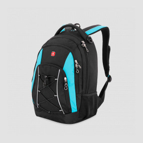 Рюкзак, размер: 45 х 33 х 19 см, материал: полиэстер, цвет: черный, голубой, WENGER, Швейцария, WENGER (Швейцария)