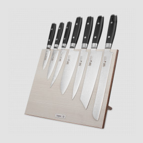 Набор кухонных ножей, 7 штук, на магнитной подставке ComposeEat (белая), серия RAN, YAXELL, Япония, YAXELL (Япония)