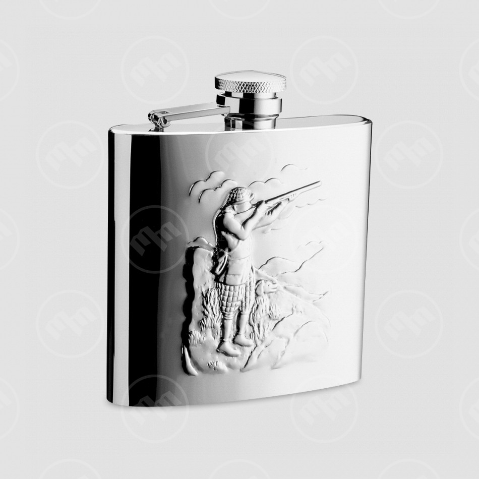 Фляга Охотники, 270 мл, сталь, серебристый, S. QUIRE, Италия