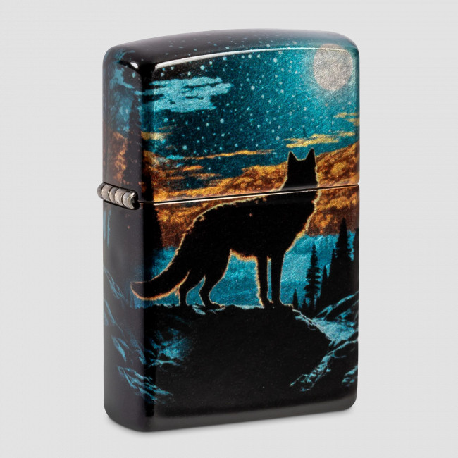 Зажигалка бензиновая Moonlight Wolf 540 Tumbled Chrome, ZIPPO, США