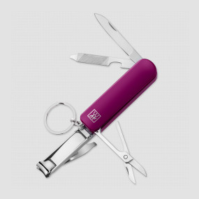 Маникюрный vногофункциональный инструмент - брелок, 6 см, нержавеющая сталь, пластик, фиолетовый, серия Inox, ZWILLING J.A. HENCKELS, Германия, Маникюрные принадлежности ZWILLING