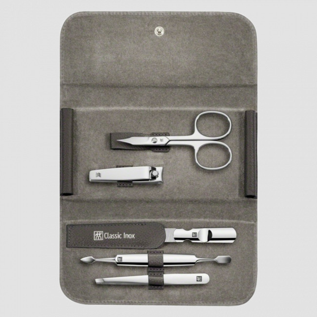 Набор маникюрный в кожаном футляре, цвет антрацит, 5 предметов, Classic Inox, ZWILLING J.A. HENCKELS, Германия