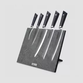 Набор кухонных ножей, 5 штук, на магнитной подставке, серия Triangle Damascus, HEIMCUT, Россия, Наборы ножей HEIMCUT