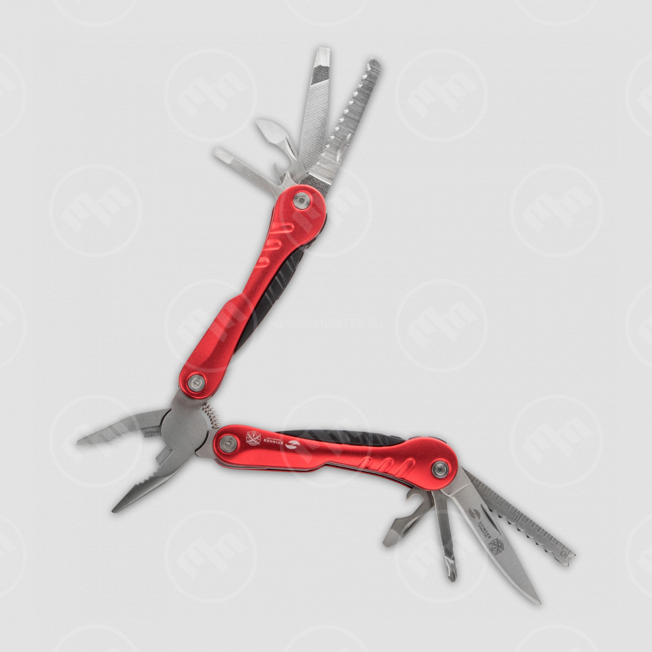 Мультитул, 9 инструментов, цвет красный, STINGER, Россия