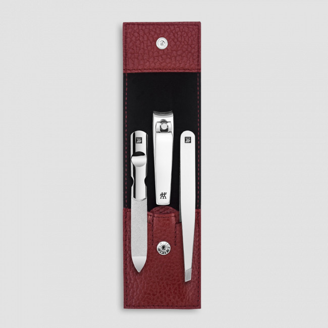 Набор маникюрный в кожаном футляре, цвет красный, 3 предмета, Classic Inox, ZWILLING J.A. HENCKELS, Германия