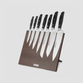 Набор кухонных ножей, 7 штук, на магнитной композитной подставке ComposeEat (темное дерево), серия Manhattan, ARCOS, Испания, Наборы кухонных ножей Arcos
