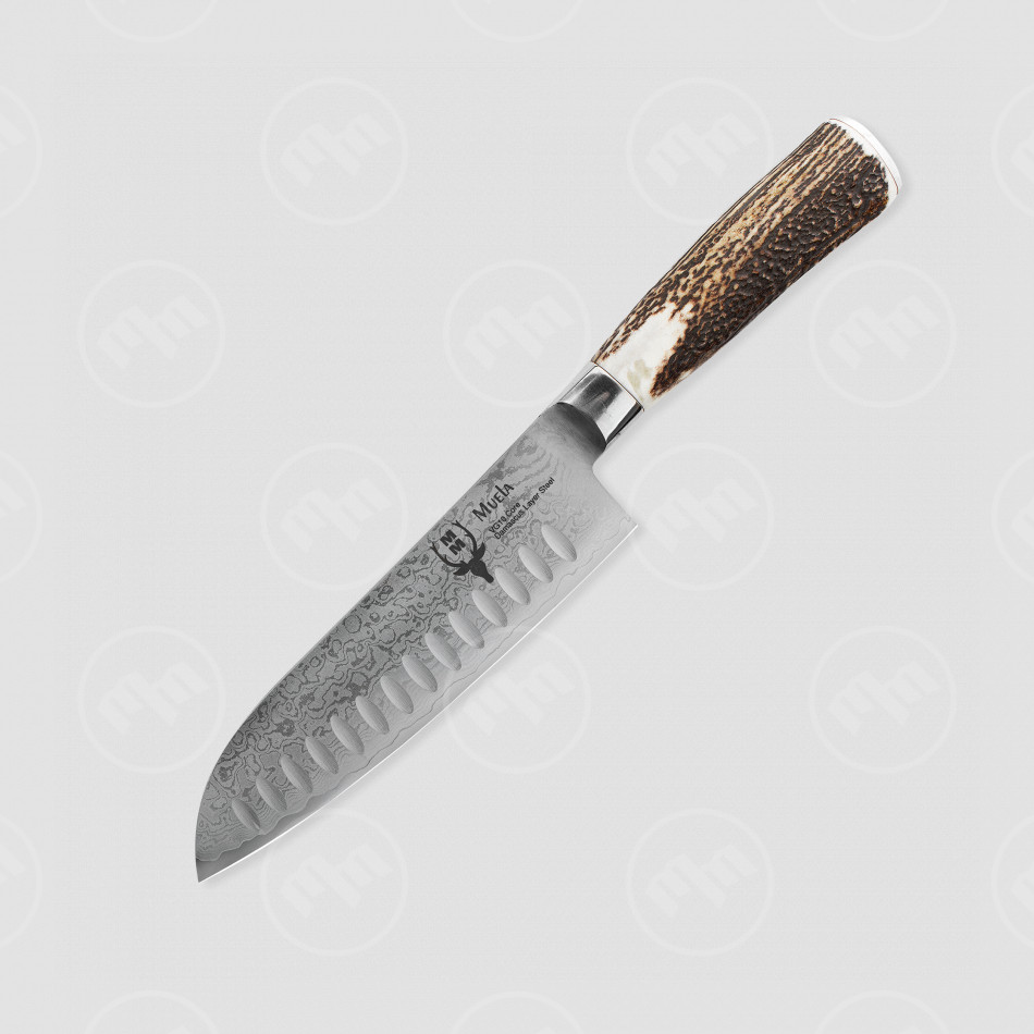 Нож кухонный сантоку 18 см, дамасская сталь, MUELA, Испания