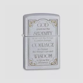 Зажигалка Classic Serenity Prayer Satin Chrome, ZIPPO, США, Зажигалки ZIPPO