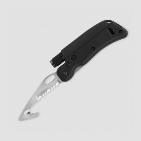 Нож - стропорез с фонарем, свистком и стеклобоем, 7,6 см, SOG, США, Ножи c функцией стропореза