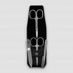 Набор маникюрный 4 предмета в кожаном футляре, цвет черный, сатин, серия Manicure sets, WUESTHOF, Германия, 
