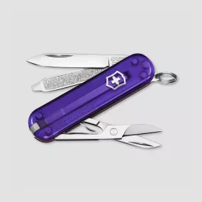 Нож швейцарский складной Classic SD Transparent Persian Indigo, 7 функций, 4 см, VICTORINOX, Швейцария, Швейцарский нож
