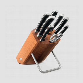 Набор из 6-ти кухонных ножей с мусатом и ножницами в деревянной подставке, серия Classic Ikon, WUESTHOF, Золинген, Германия, Подарочный набор кухонных ножей