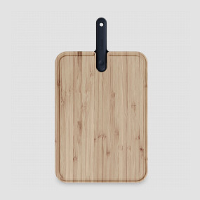 Доска разделочная из бамбука, размер 43x24x2,4 см, с поварским ножом, 18 см, черная ручка, серия Chopping boards and Knives, TREBONN, Италия, Доски разделочные