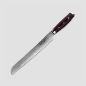 Нож кухонный для хлеба 23 см, Pankiri, дамасская сталь, серия GOU 161, YAXELL, Япония, YAXELL SUPER GOU