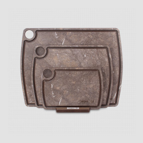 Набор из 3-х разделочных досок на подставке, мрамор темный, в подарочной коробке, композитный материал, серия Fashion, ComposeEat, Россия, Доски разделочные