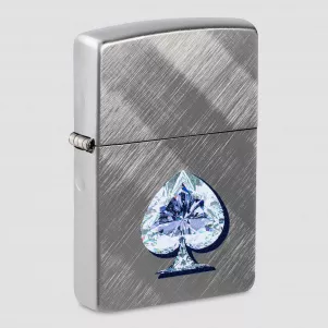 Зажигалка бензиновая Gleaming Spade Design Diagonal Weave, ZIPPO, США, Зажигалки ZIPPO