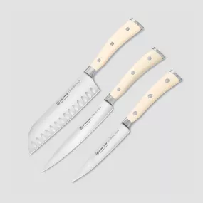Набор из 3-х кухонных ножей поварская тройка, серия Ikon Cream White, WUESTHOF, Золинген, Германия, Наборы кухонных ножей WUESTHOF
