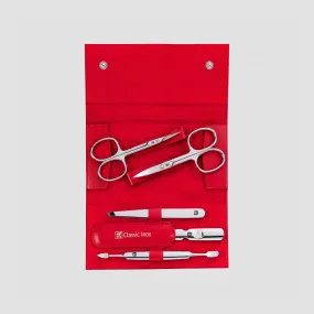 Набор маникюрный в кожаном футляре, цвет красный, 5 предметов, Classic Inox, ZWILLING J.A. HENCKELS, Германия, Лучшие маникюрные наборы