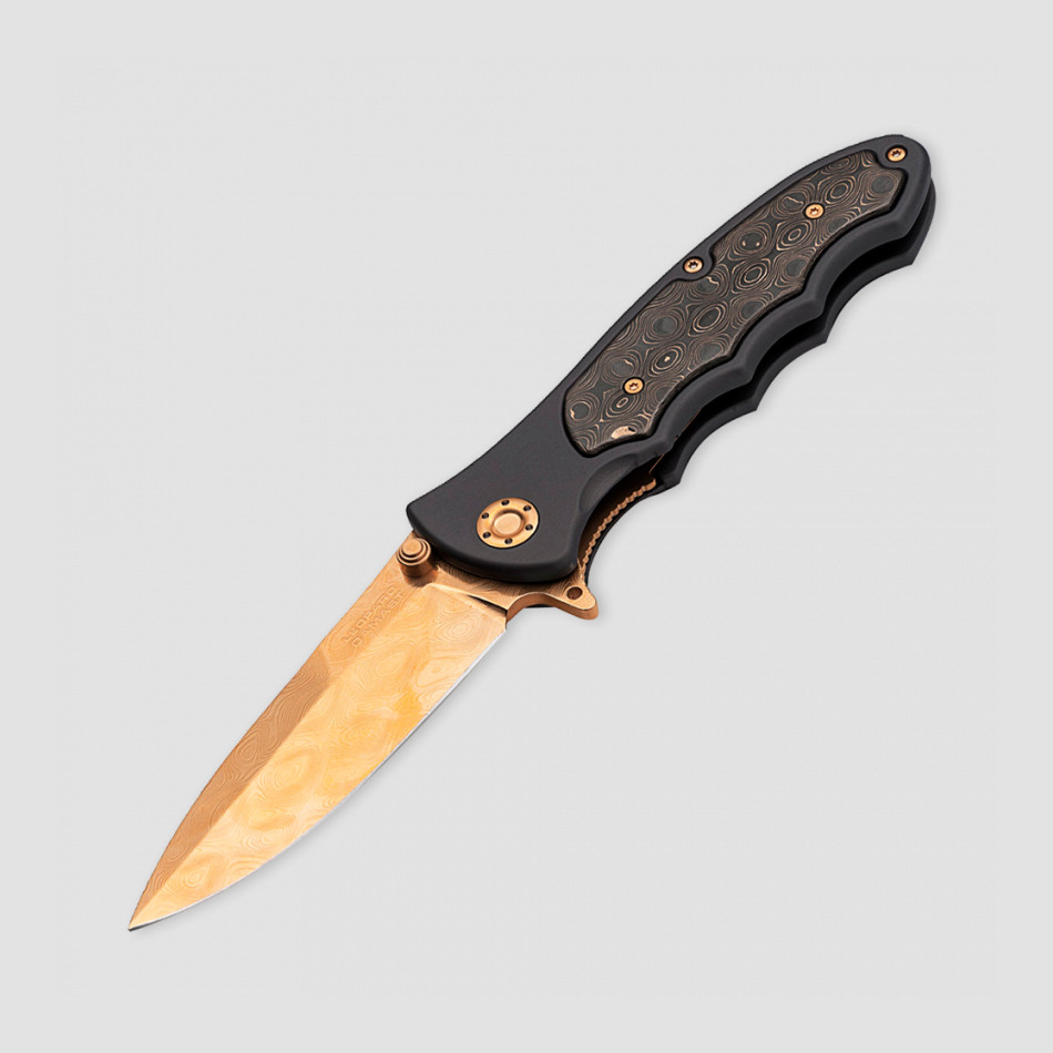 Нож складной «Leopard Damascus III Gold», длина клинка: 9,7 см, BOKER, Германия