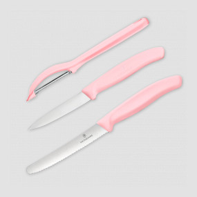 Набор из овощечистки и 2-х кухонных ножей Swiss Classic Trend Colors, VICTORINOX, Швейцария, Наборы ножей "Поварская тройка" 