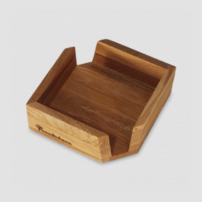 Подставка для салфеток NK003ON, 14,5 х 14,5 х 6 см, дерево дуб, WOODINHOME, Россия, WOODINHOME (Россия)