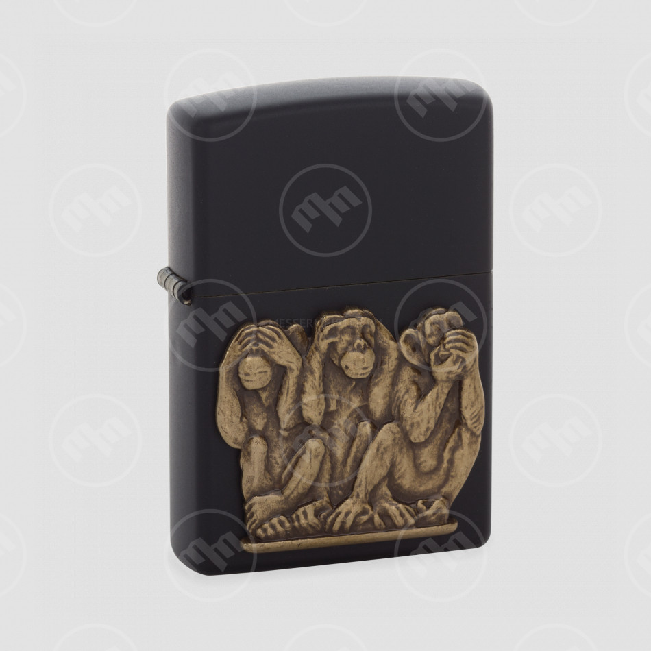Зажигалка ZIPPO Classic с покрытием Black Matte, латунь/сталь, чёрная, матовая, ZIPPO, США