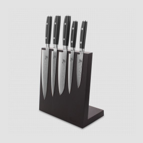 Набор из 5-ти кухонных ножей на подставке из дуба, серия RAN, YAXELL, Япония, YAXELL (Япония)