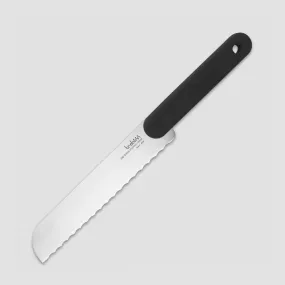 Нож кухонный для хлеба, 20 см, черная ручка, серия Chopping boards and Knives, TREBONN, Италия, 