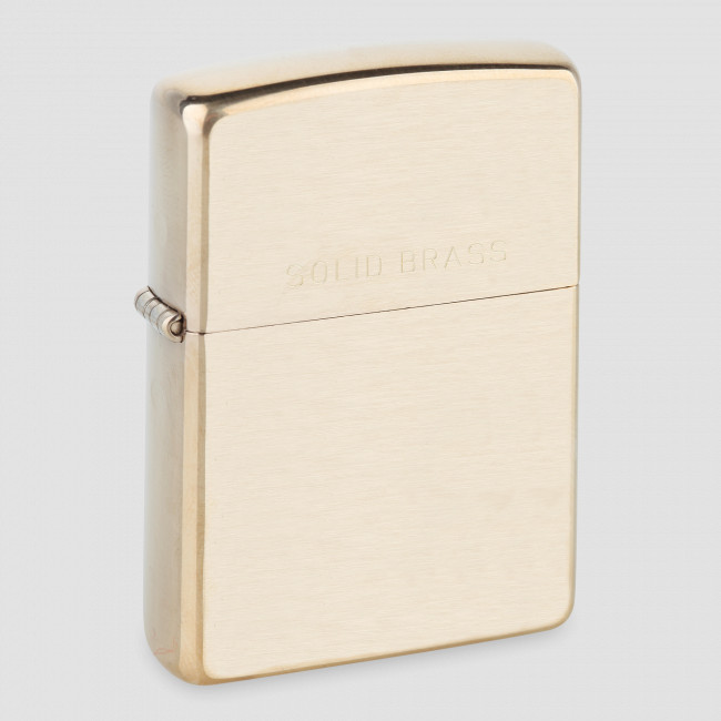 Зажигалка ZIPPO с покрытием Brushed Brass, латунь/сталь, золотистая, матовая, ZIPPO, США