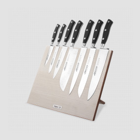Набор кухонных ножей, 7 штук, на магнитной композитной подставке ComposeEat (светлое дерево),серия Riviera, ARCOS, Испания, Наборы кухонных ножей Arcos