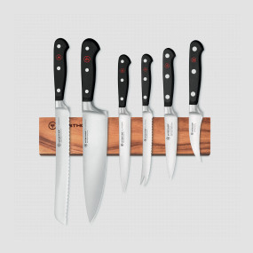 Набор из 6-ти кухонных ножей на магнитном держателе из дерева акации, серия Classic, WUESTHOF, Золинген, Германия, 