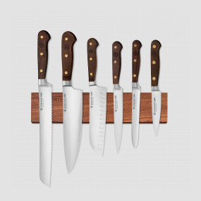 Набор из 6-ти кухонных ножей на магнитном держателе из дерева орех, серия Crafter, WUESTHOF, Золинген, Германия, Наборы ножей 6 предметов