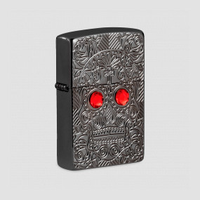 Зажигалка Armor Crystal Skull Design High Polish Black Ice, ZIPPO, США, Зажигалки