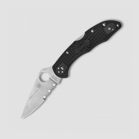 Нож складной Delica 4 Lightweight Thin Blue Line, 7,4 см, SPYDERCO, США, Городские EDC-ножи