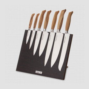 Набор кухонных ножей, 7 штук, на магнитной подставке ComposeEat, серия Ergo Line Olive, BERGER CUTLERY, Германия, Ergo Olive BERGER CUTLERY