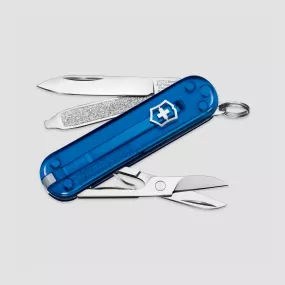 Нож швейцарский складной Classic SD Transparent Deep Ocean, 7 функций, 4 см, VICTORINOX, Швейцария, Для отдыха и туризма