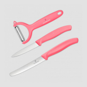 Набор из овощечистки и 2-х кухонных ножей Swiss Classic Trend Colors, VICTORINOX, Швейцария, Наборы ножей "Поварская тройка" 