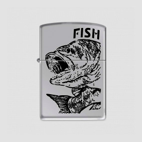 Зажигалка Чёрный окунь High Polish Chrome, ZIPPO, США, Зажигалки