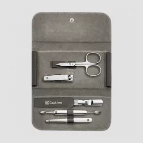 Набор маникюрный в кожаном футляре, цвет антрацит, 5 предметов, Classic Inox, ZWILLING J.A. HENCKELS, Германия, Лучшие маникюрные наборы