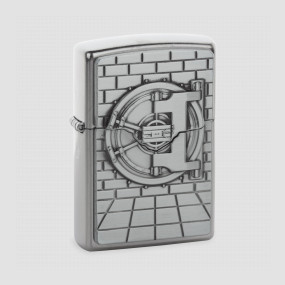 Зажигалка Classic Safe with Gold Cash Surprise с покрытием Street Chrom, материал латунь, серебристая, матовая, ZIPPO, США, Зажигалки