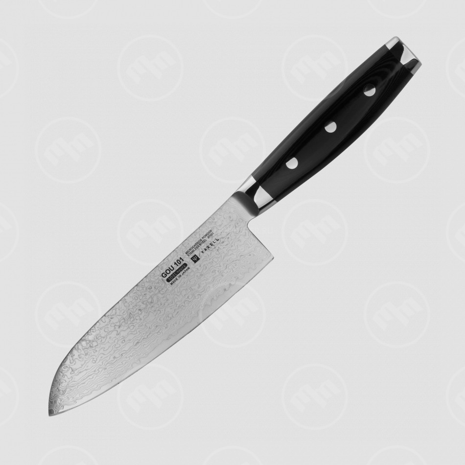 Нож кухонный Сантоку 16,5 см, Santoku, дамасская сталь, серия Gou, YAXELL, Япония