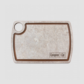 Доска разделочная композитная c желобом, 22х15см, шунгит белый, серия Fashion, ComposeEat, Россия, Разделочные доски COMPOSE EAT