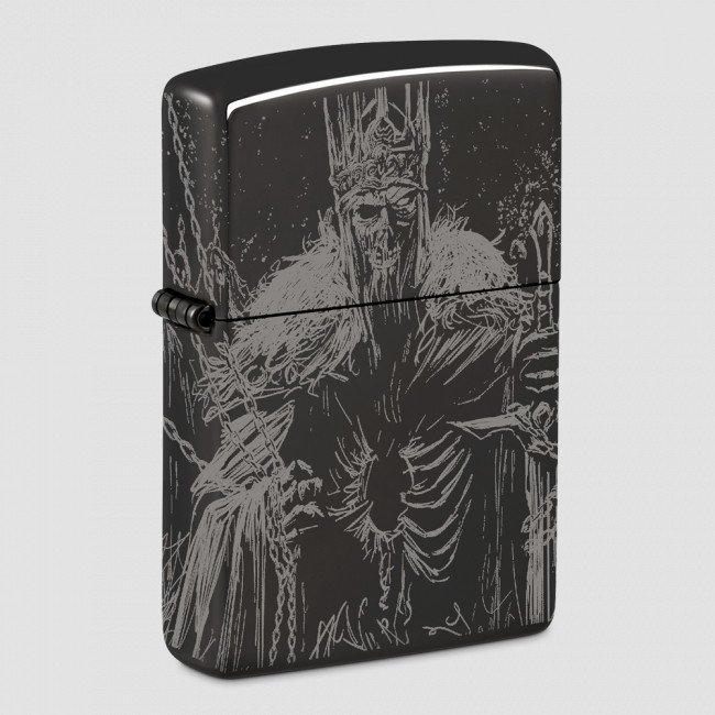 Зажигалка бензиновая Skull King High Polish Black, ZIPPO, США