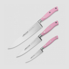 Набор кухонных ножей 3 шт. (10 см, 15 см, 20 см), серия Riviera Rose, ARCOS, Испания, Подарочный набор кухонных ножей