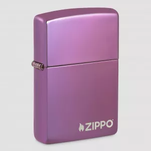 Зажигалка бензиновая  Logo High Polish Purple, ZIPPO, США, Зажигалки ZIPPO
