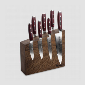 Набор из 7-и кухонных ножей на подставке из дуба, серия GOU 161, YAXELL, Япония, YAXELL (Япония)