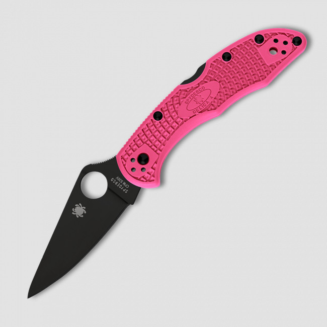 Нож складной Delica 4 FRN Pink Black Blade, 7,4 см, SPYDERCO, США