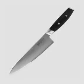 Профессиональный поварской кухонный нож 20 см, Gyuto, сталь VG-10 в обкладке из нержавеющей стали, серия Mon, YAXELL, Япония, Кухонные ножи YAXELL