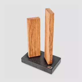 Подставка магнитная (блок) для 4-х кухонных ножей Stonehenge, гранит/дуб, 30x18x10 см, KAI, Япония, KAI (Япония)